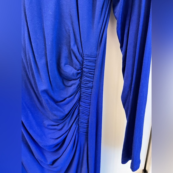 A Pea In the Pod Long Sleeve Maternity Dress Royal Blue SZ Med MIDI baby shower - Picture 5 of 8